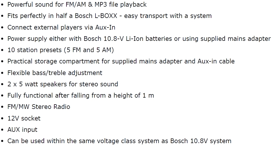 רדיו נייד דיגיטלי בוש BOSCH GPB12V10N TEXT